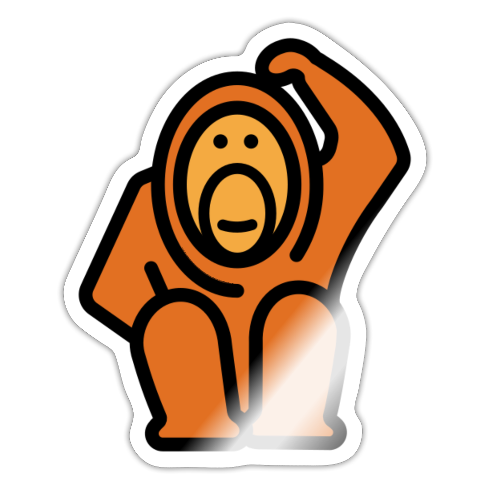 Orangutan Moji Sticker - Emoji.Express - white glossy