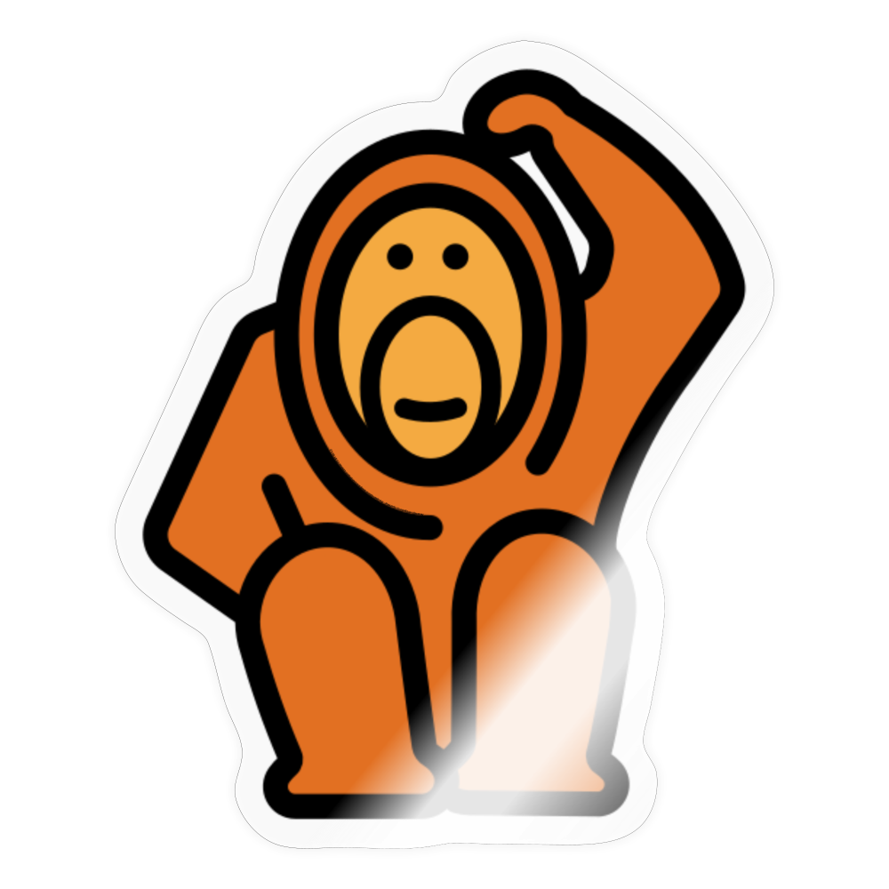 Orangutan Moji Sticker - Emoji.Express - transparent glossy