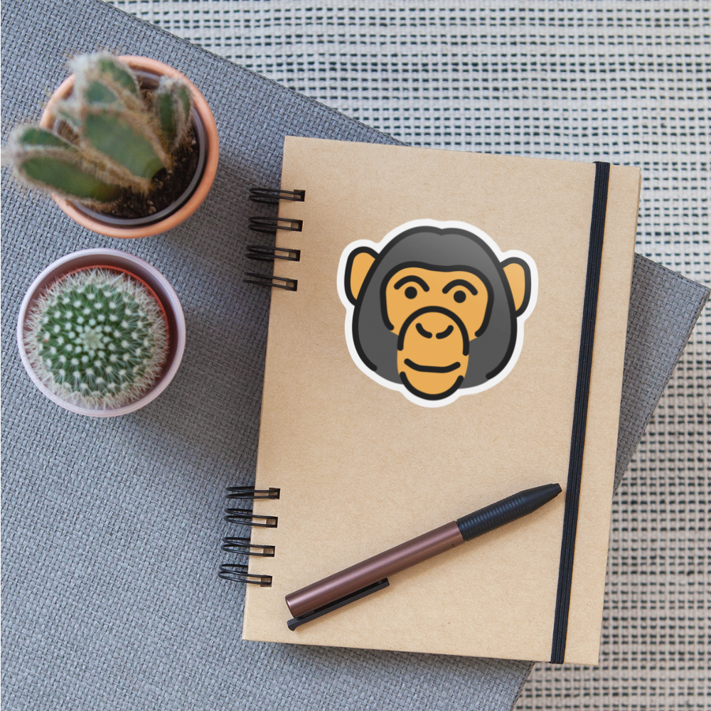 Monkey Face Moji Sticker - Emoji.Express - white matte