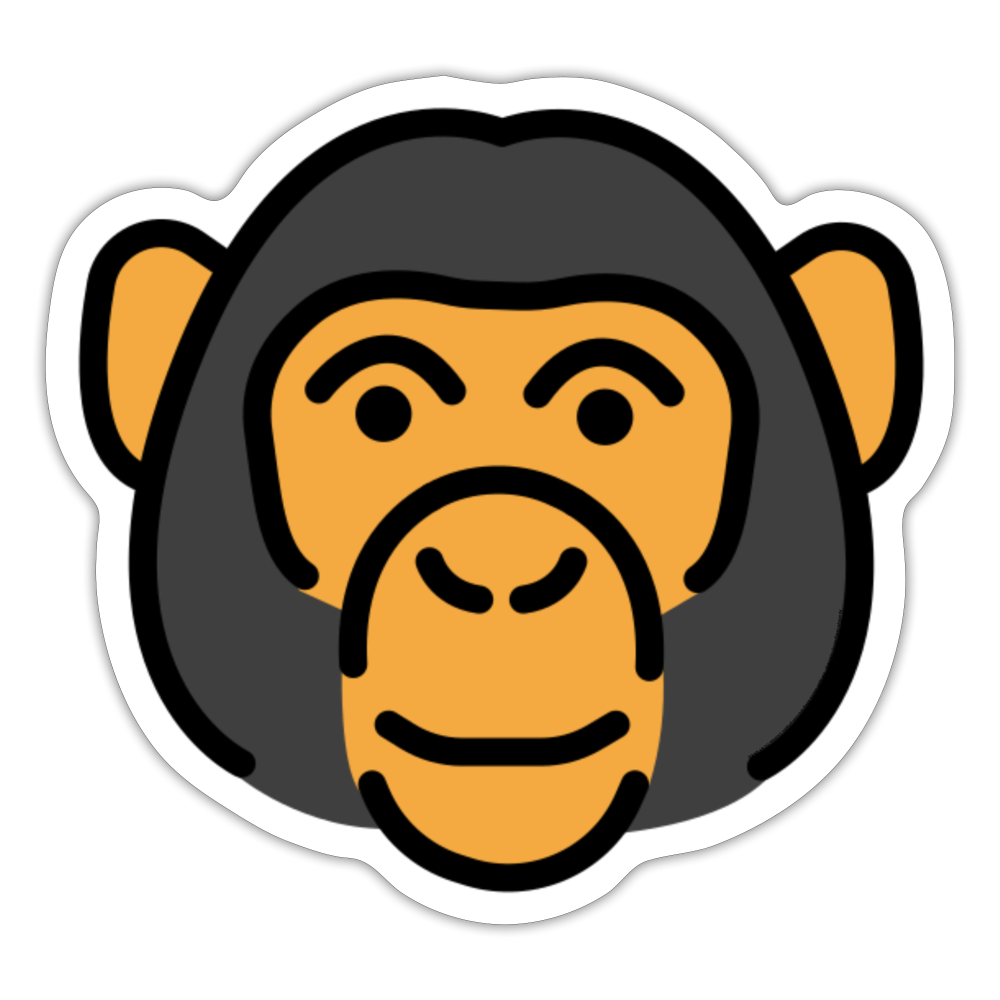 Monkey Face Moji Sticker - Emoji.Express - white matte