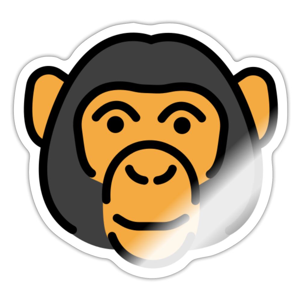 Monkey Face Moji Sticker - Emoji.Express - white glossy