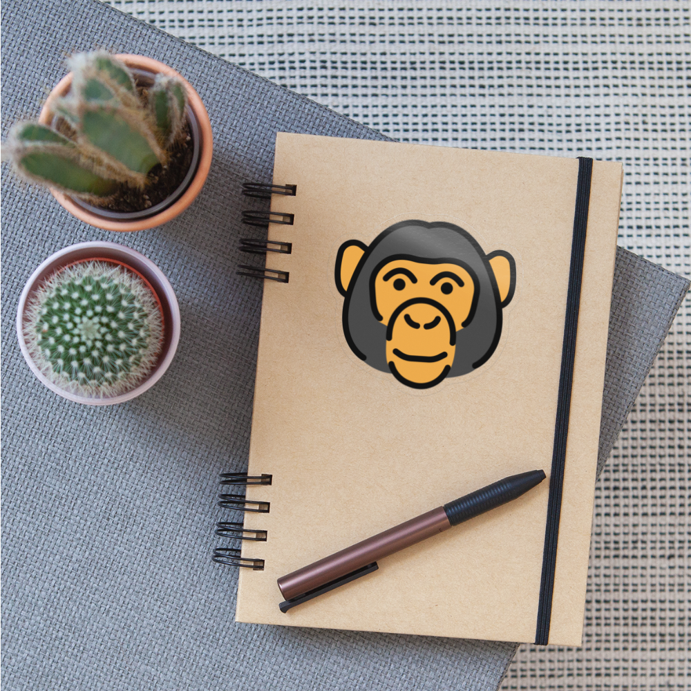 Monkey Face Moji Sticker - Emoji.Express - transparent glossy