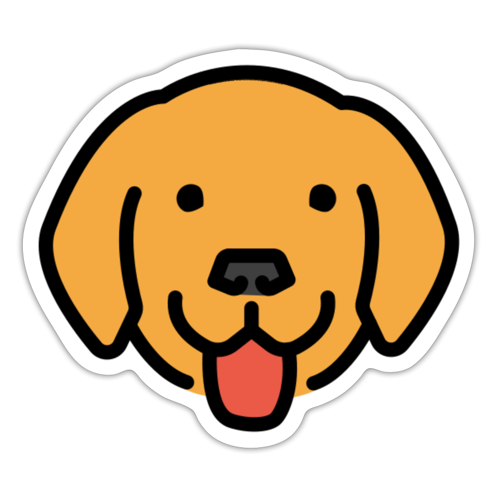 Dog Face Moji Sticker - Emoji.Express - white matte