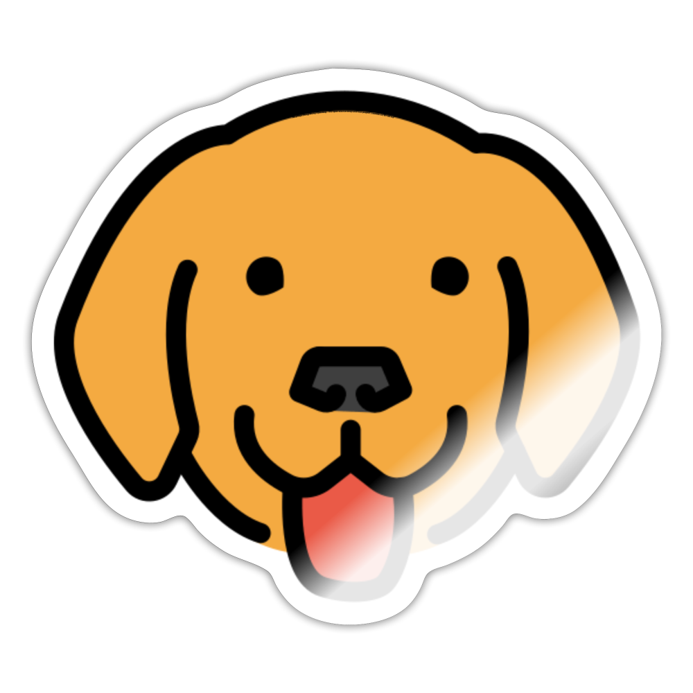 Dog Face Moji Sticker - Emoji.Express - white glossy