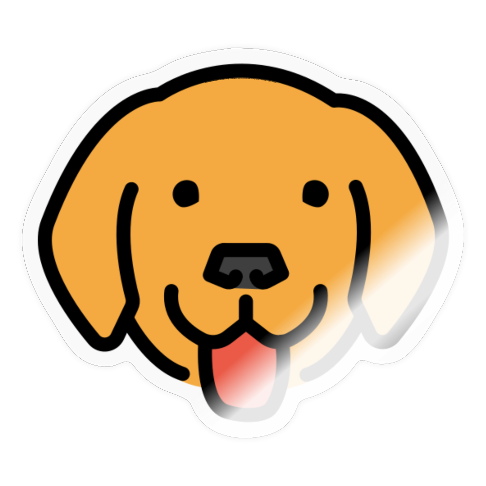 Dog Face Moji Sticker - Emoji.Express - transparent glossy