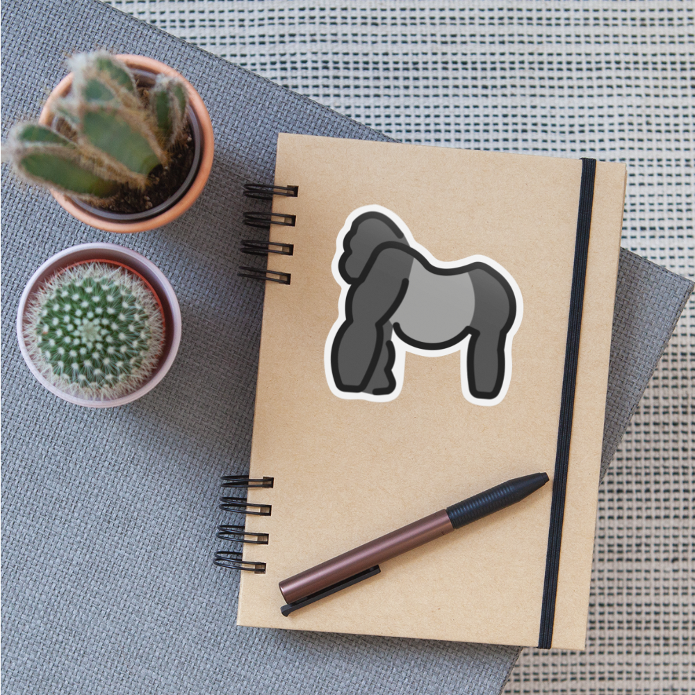 Gorilla Moji Sticker - Emoji.Express - white matte