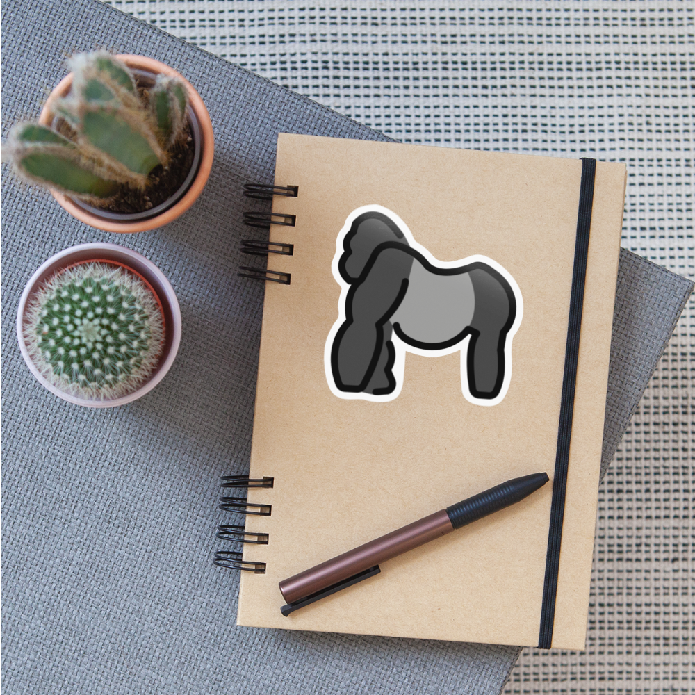 Gorilla Moji Sticker - Emoji.Express - white glossy