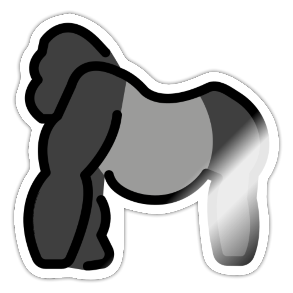 Gorilla Moji Sticker - Emoji.Express - white glossy