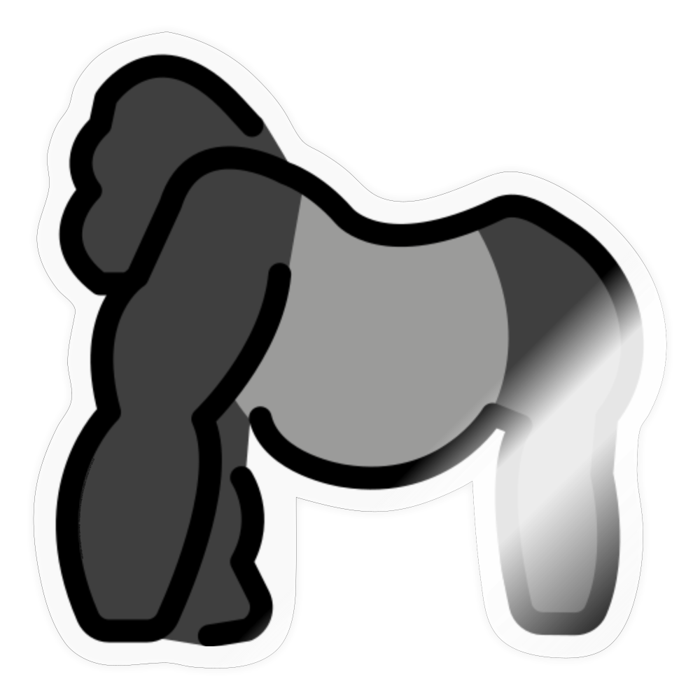 Gorilla Moji Sticker - Emoji.Express - transparent glossy