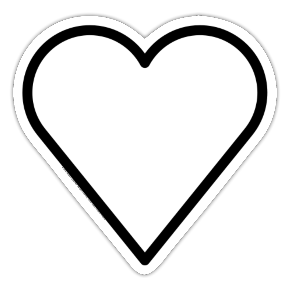 White Heart Moji Sticker - Emoji.Express - white matte