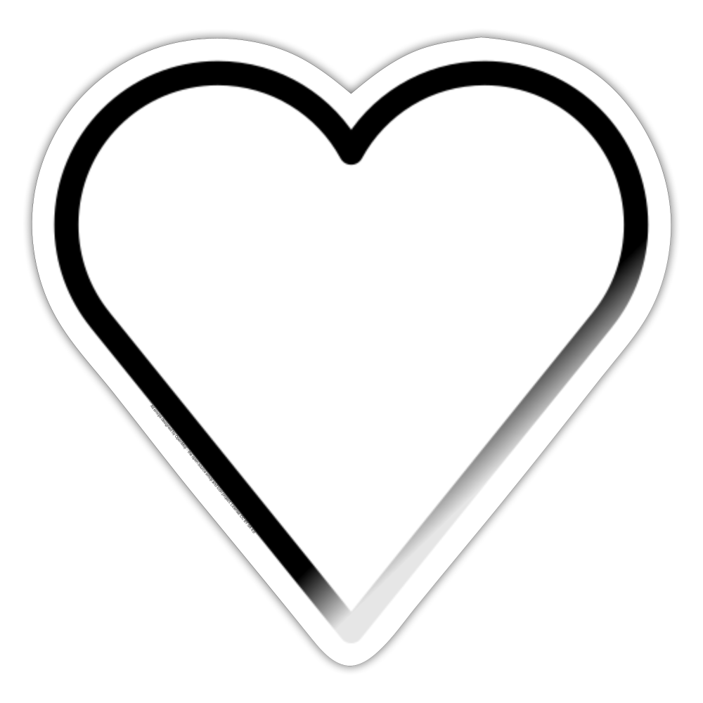 White Heart Moji Sticker - Emoji.Express - white glossy