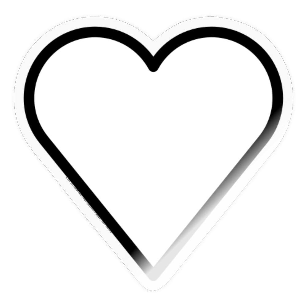 White Heart Moji Sticker - Emoji.Express - transparent glossy