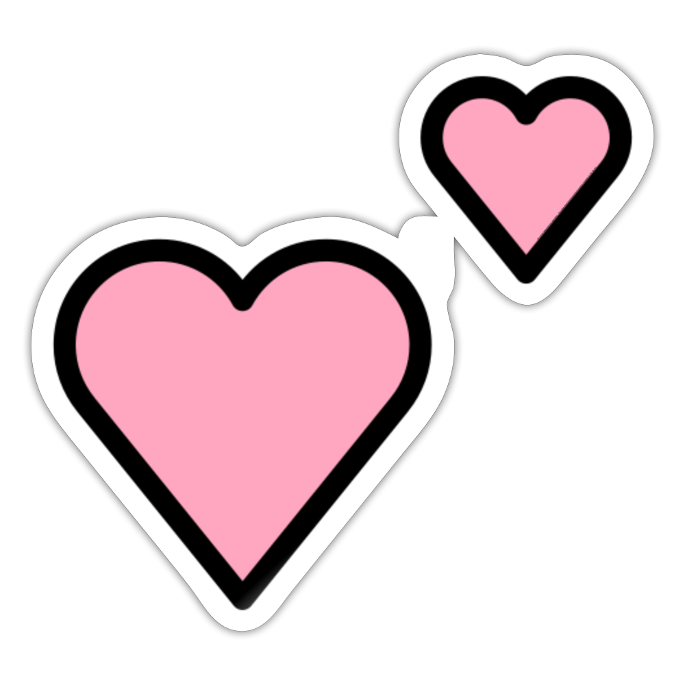 Two Hearts Moji Sticker - Emoji.Express - white glossy
