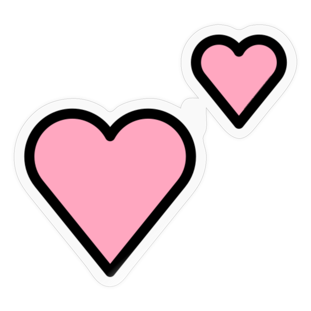 Two Hearts Moji Sticker - Emoji.Express - transparent glossy