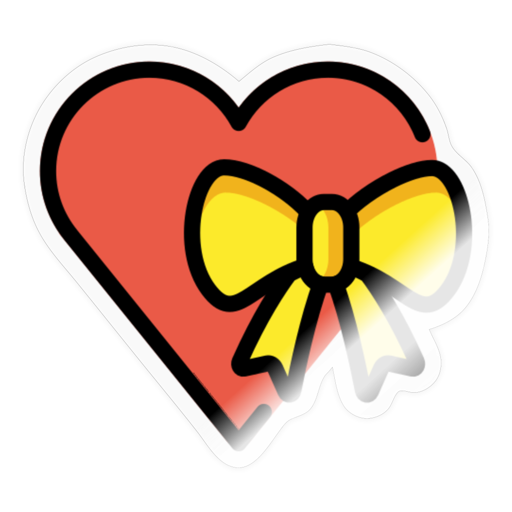 Heart with Ribbon Moji Sticker - Emoji.Express - transparent glossy