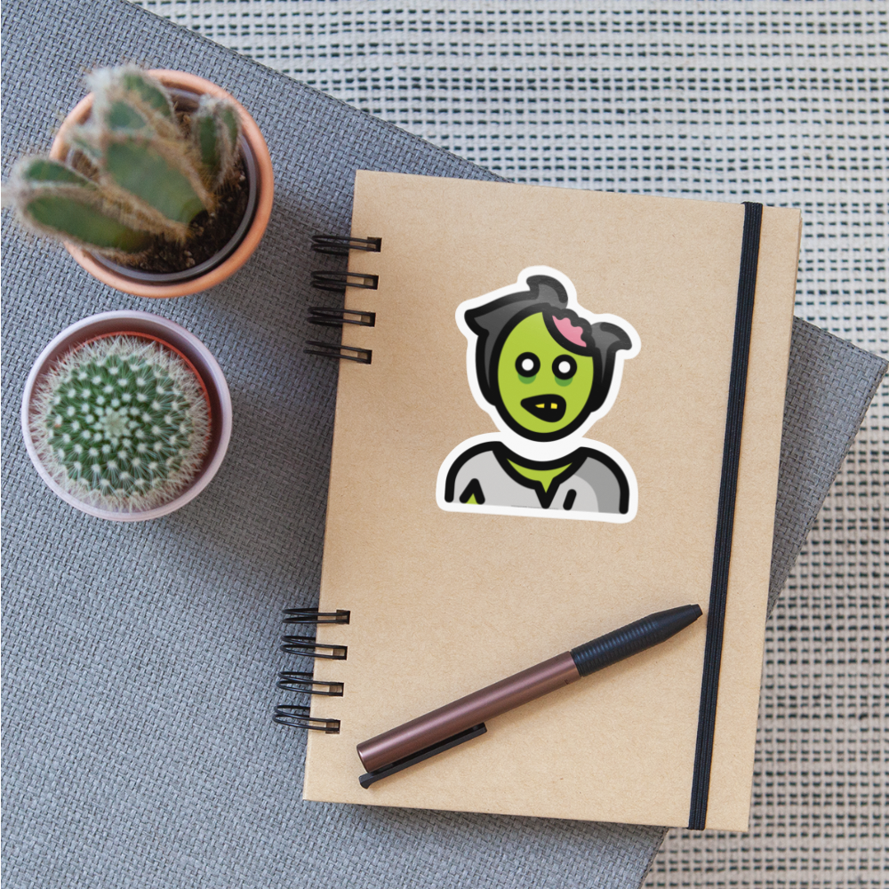 Man Zombie Moji Sticker - Emoji.Express - white glossy