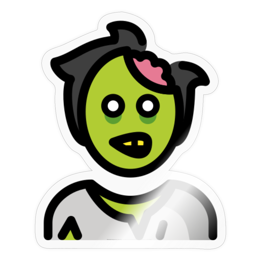 Man Zombie Moji Sticker - Emoji.Express - transparent glossy