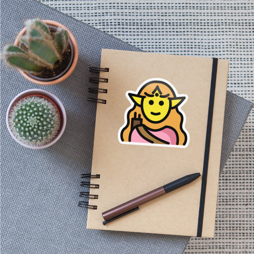 Woman Elf Moji Sticker - Emoji.Express - white glossy