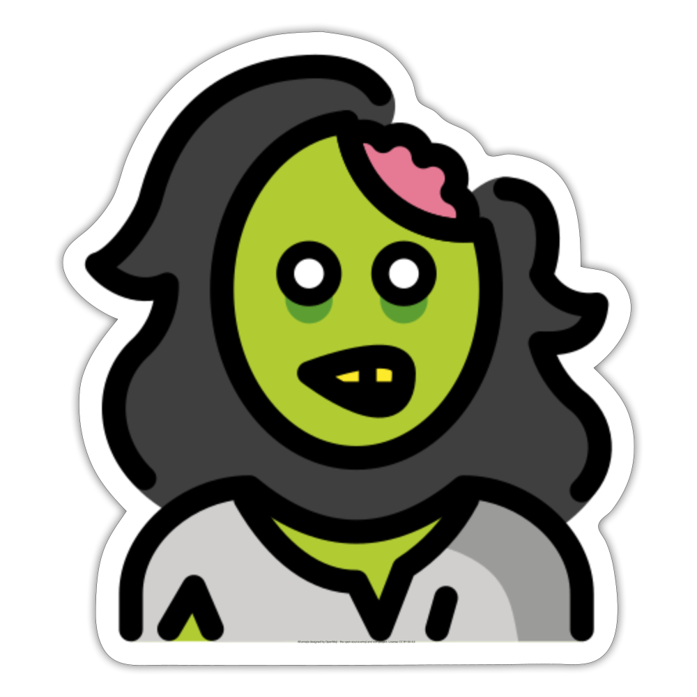 Woman Zombie Moji Sticker - Emoji.Express - white matte