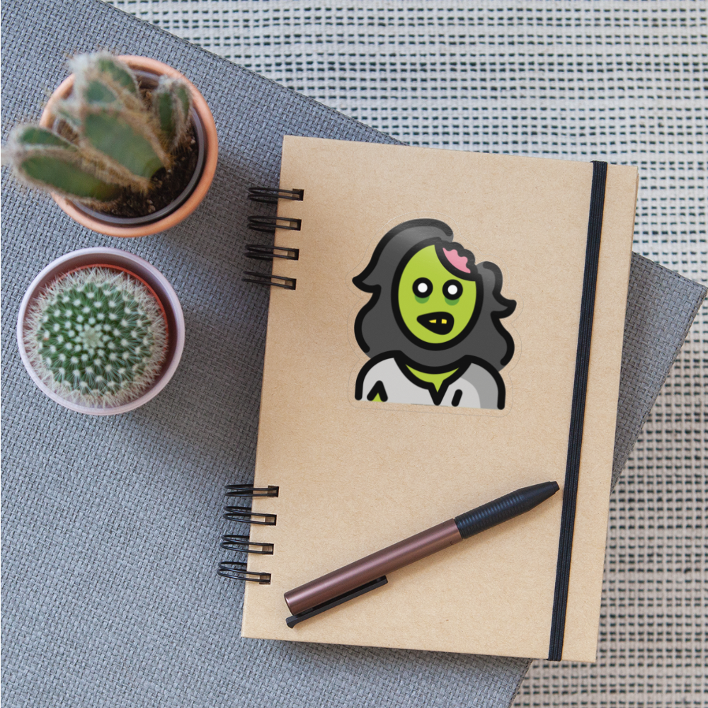 Woman Zombie Moji Sticker - Emoji.Express - transparent glossy