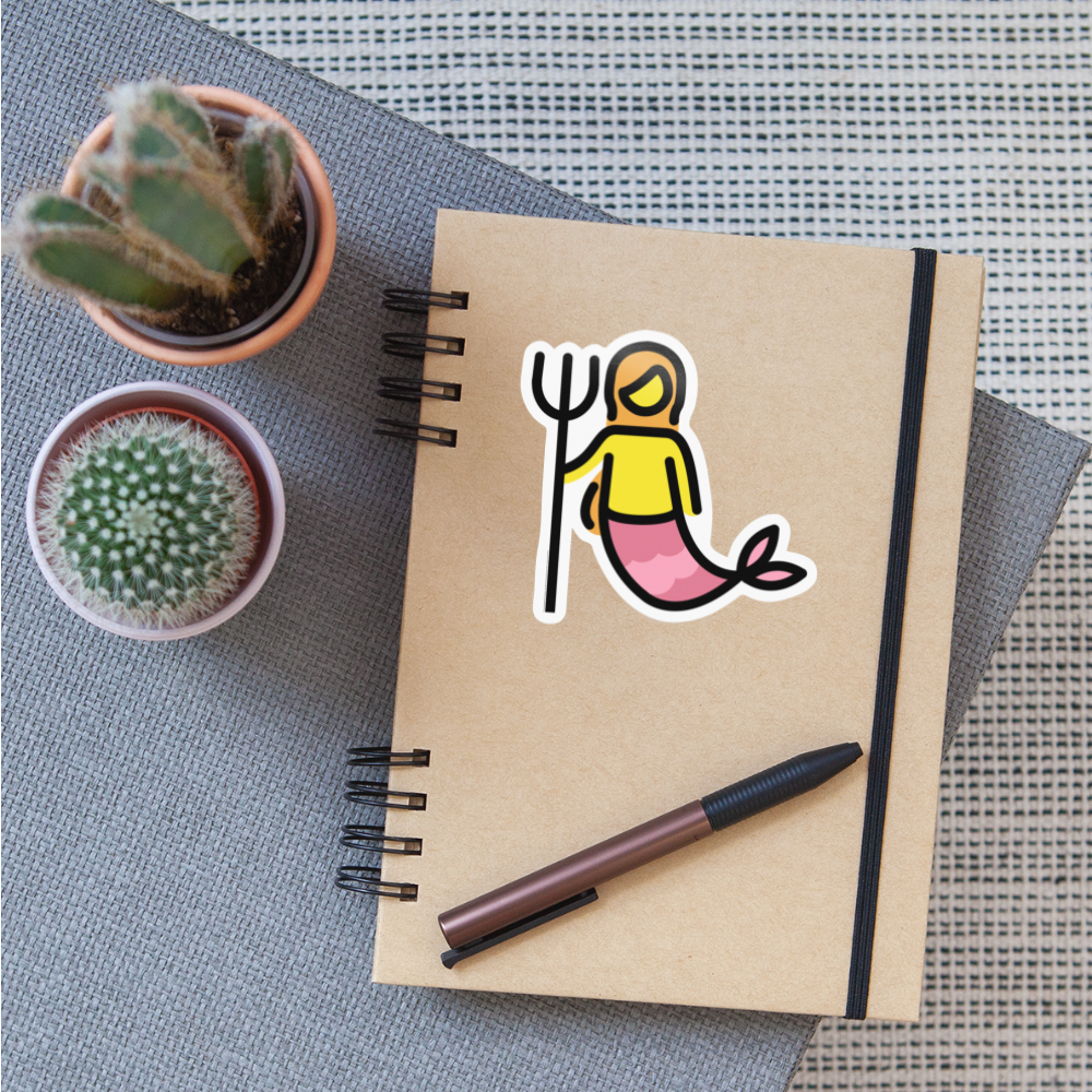 Mermaid Moji Sticker - Emoji.Express - white glossy