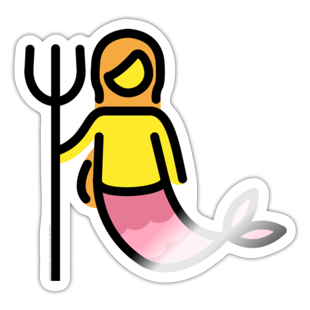 Mermaid Moji Sticker - Emoji.Express - white glossy