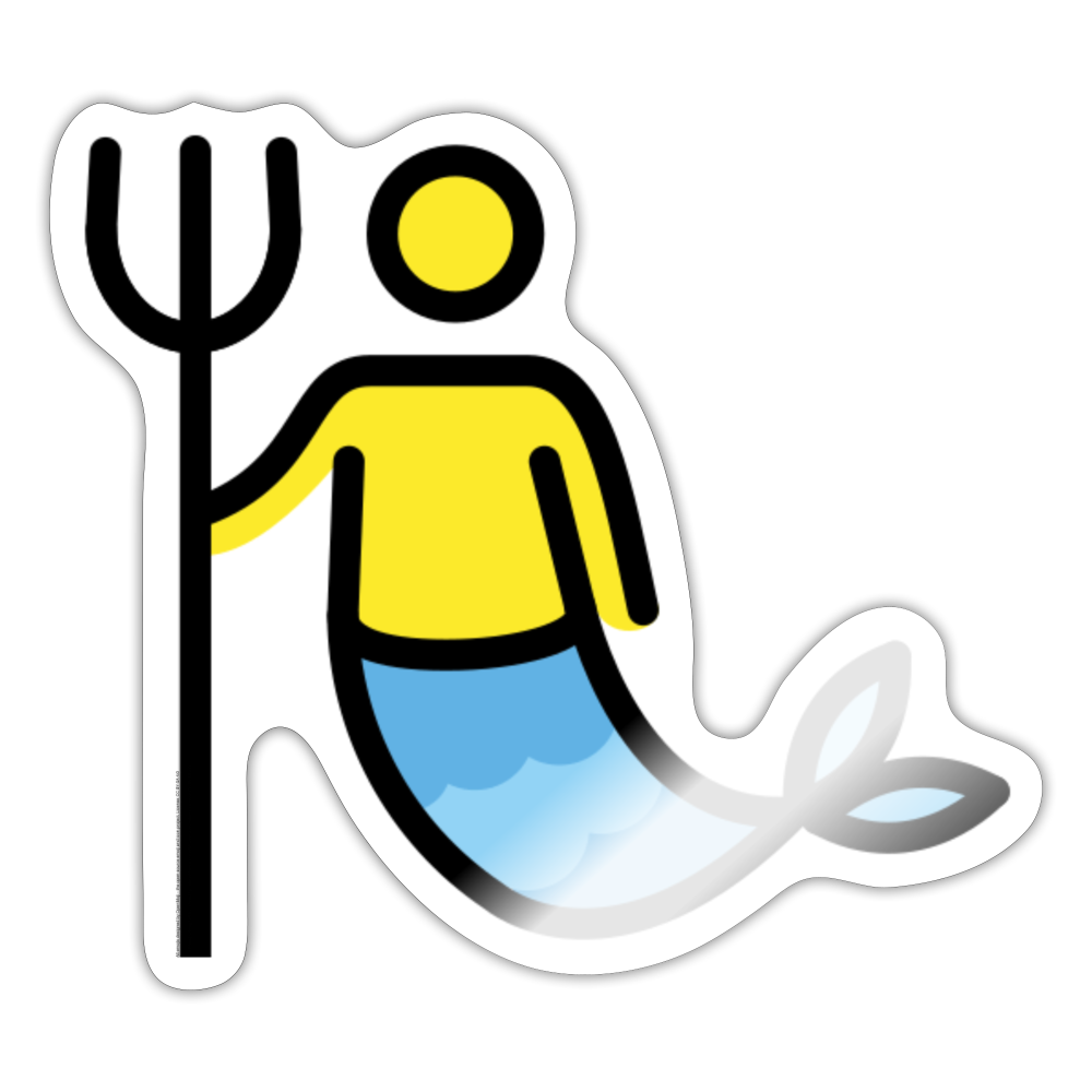 Merman Moji Sticker - Emoji.Express - white glossy