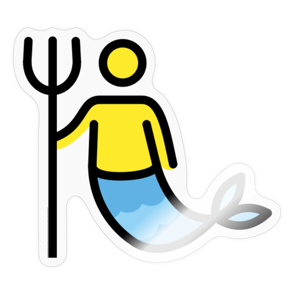 Merman Moji Sticker - Emoji.Express - transparent glossy