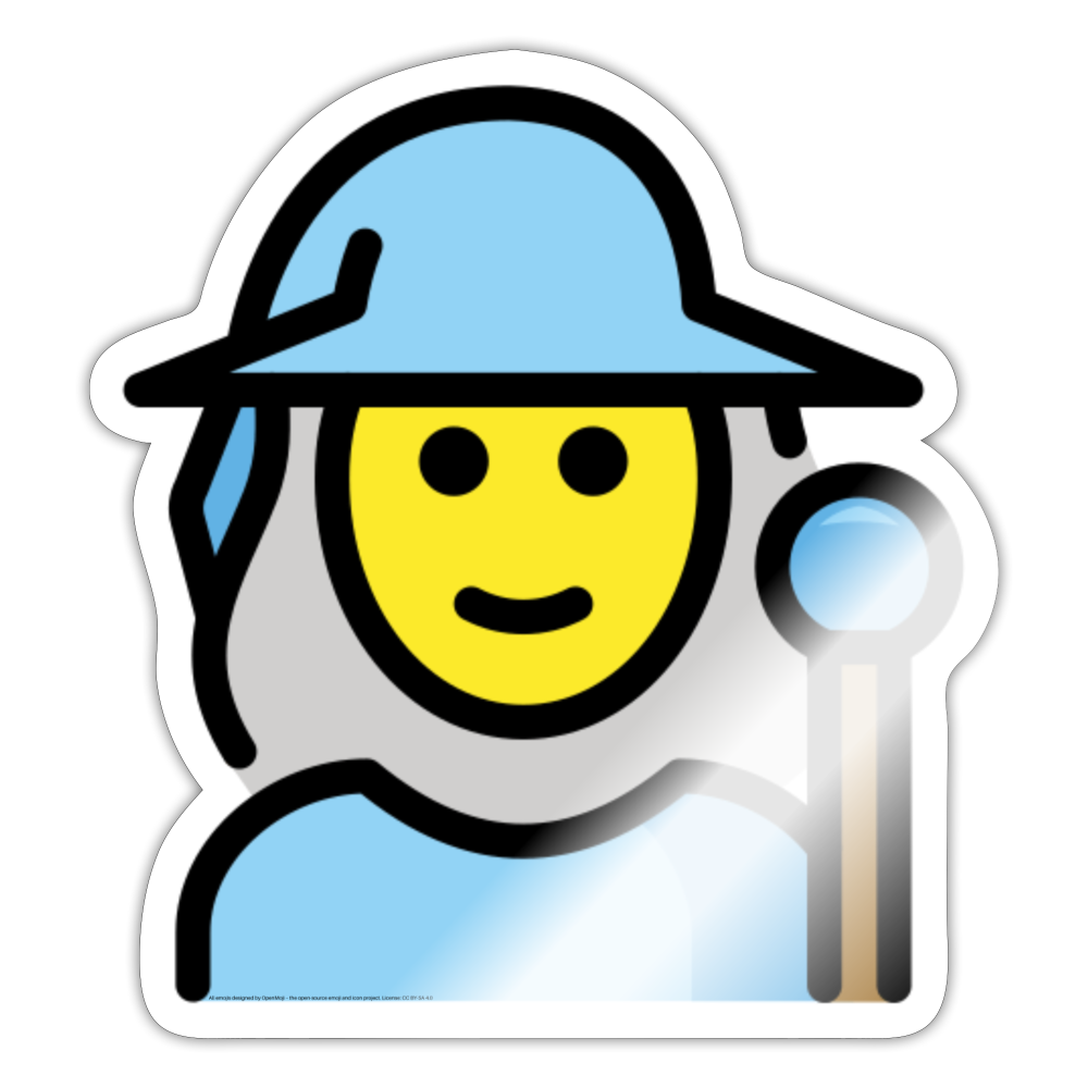 Woman Mage Moji Sticker - Emoji.Express - white glossy