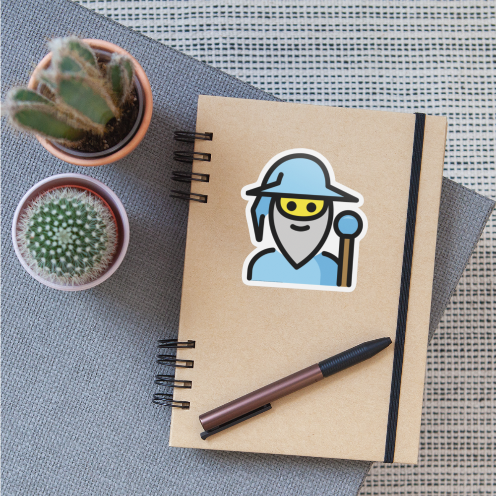 Man Mage Moji Sticker - Emoji.Express - white matte