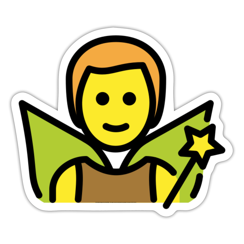 Man Fairy Moji Sticker - Emoji.Express - white matte