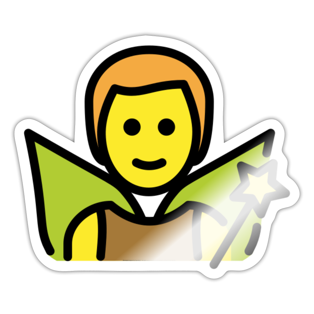 Man Fairy Moji Sticker - Emoji.Express - white glossy