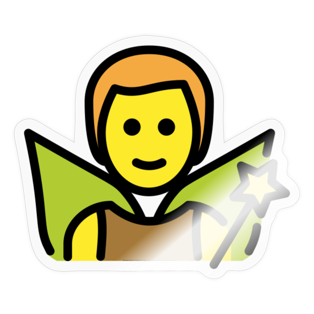 Man Fairy Moji Sticker - Emoji.Express - transparent glossy