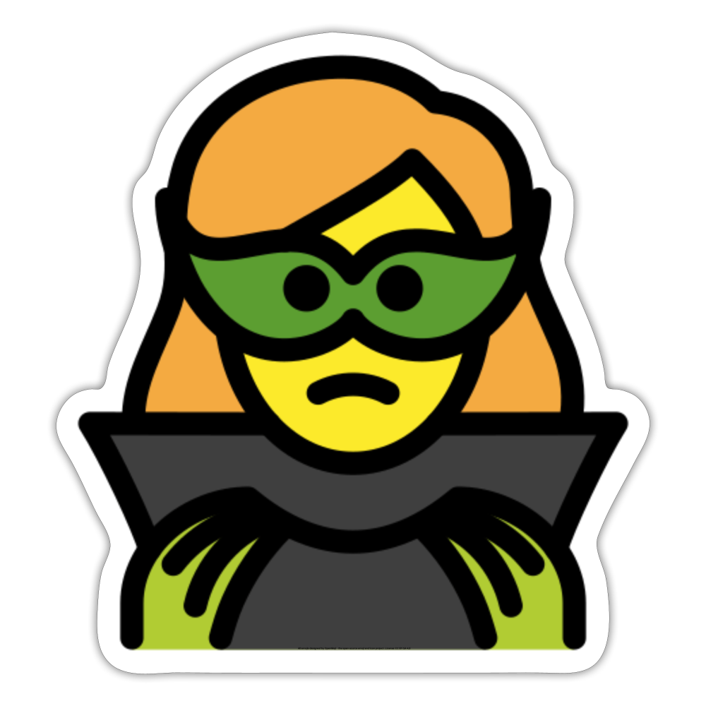 Woman Supervillain Moji Sticker - Emoji.Express - white matte