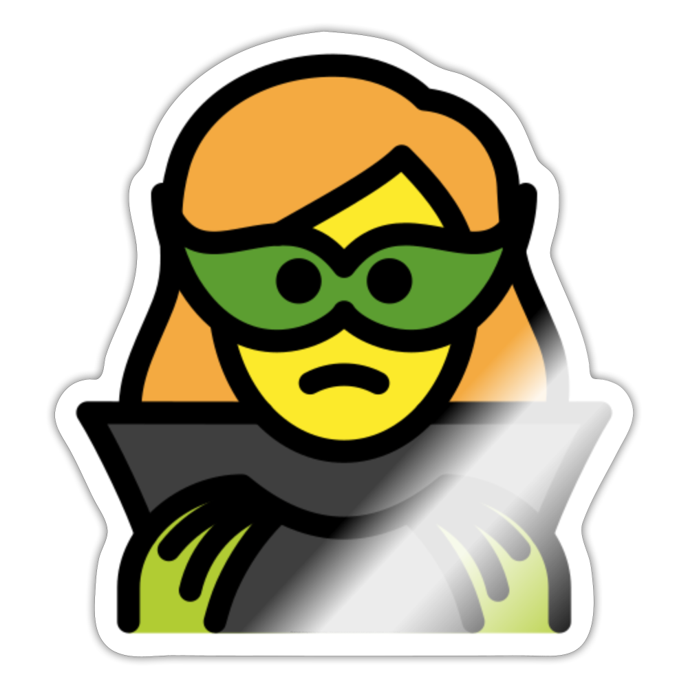 Woman Supervillain Moji Sticker - Emoji.Express - white glossy