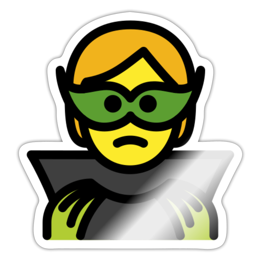 Supervillain Moji Sticker - Emoji.Express - white glossy