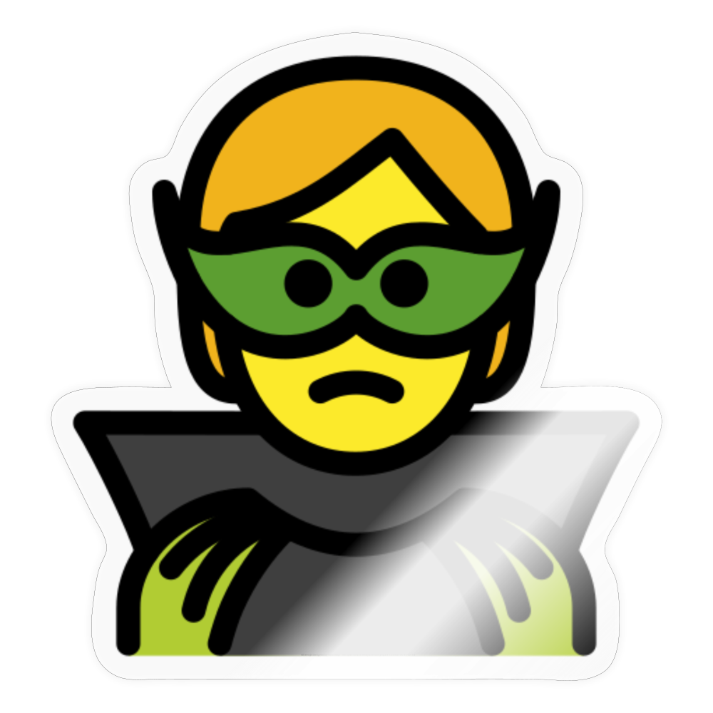 Supervillain Moji Sticker - Emoji.Express - transparent glossy