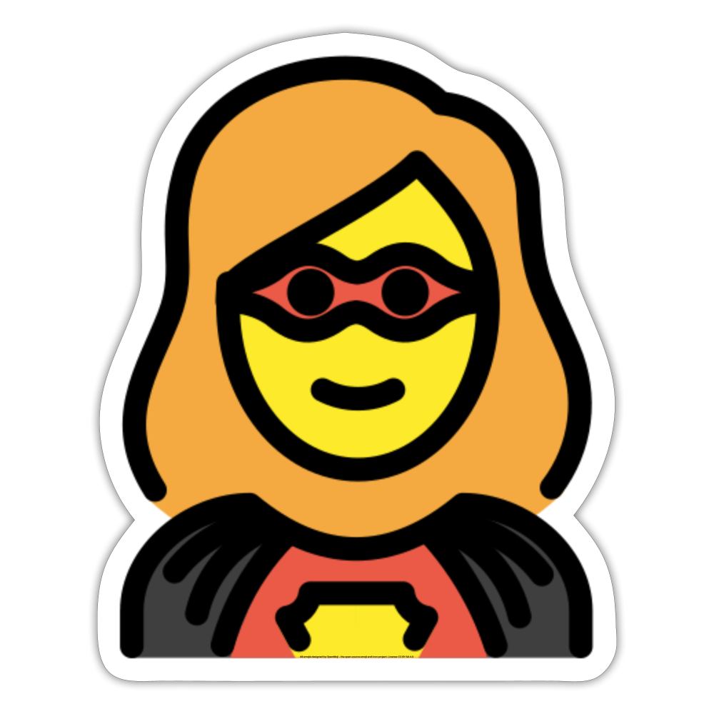 Woman Superhero Moji Sticker - Emoji.Express - white matte