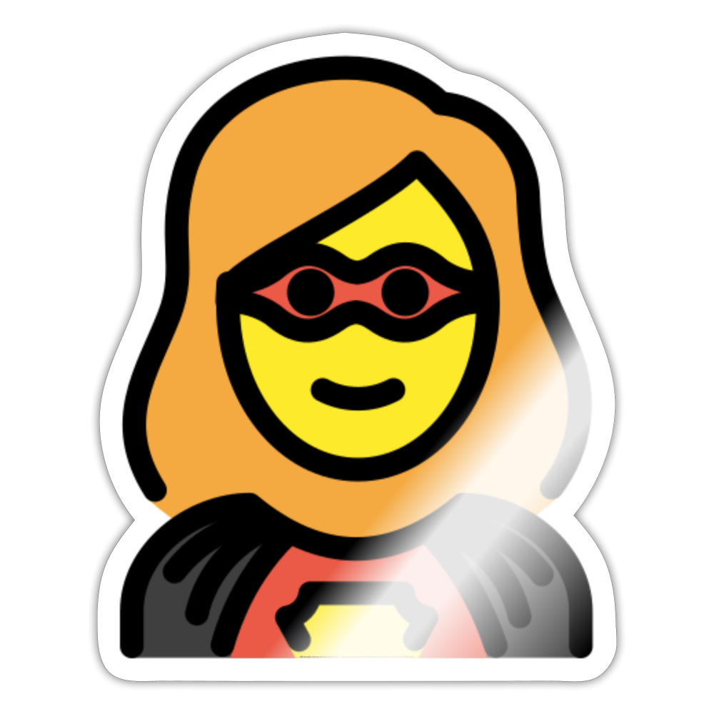 Woman Superhero Moji Sticker - Emoji.Express - white glossy