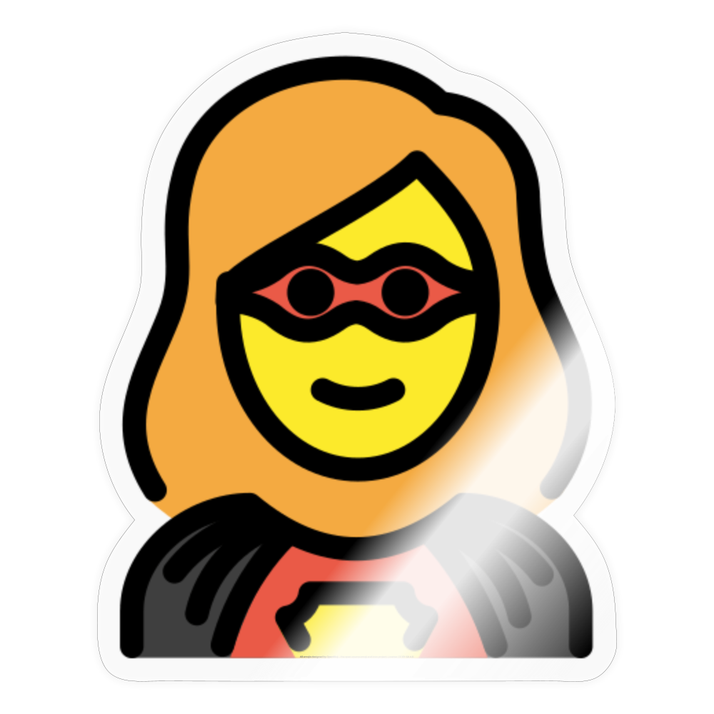 Woman Superhero Moji Sticker - Emoji.Express - transparent glossy