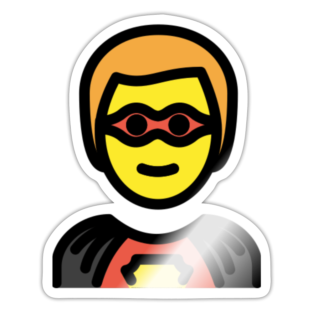 Man Hero Moji Sticker - Emoji.Express - white glossy