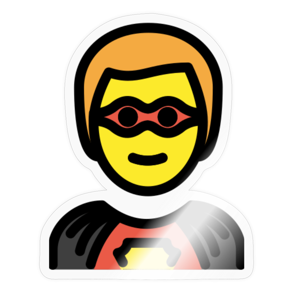 Man Hero Moji Sticker - Emoji.Express - transparent glossy