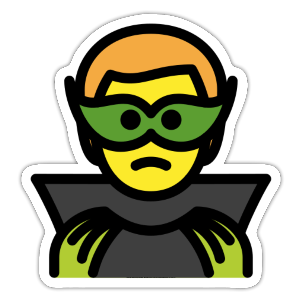 Man Supervillain Moji Sticker - Emoji.Express - white matte