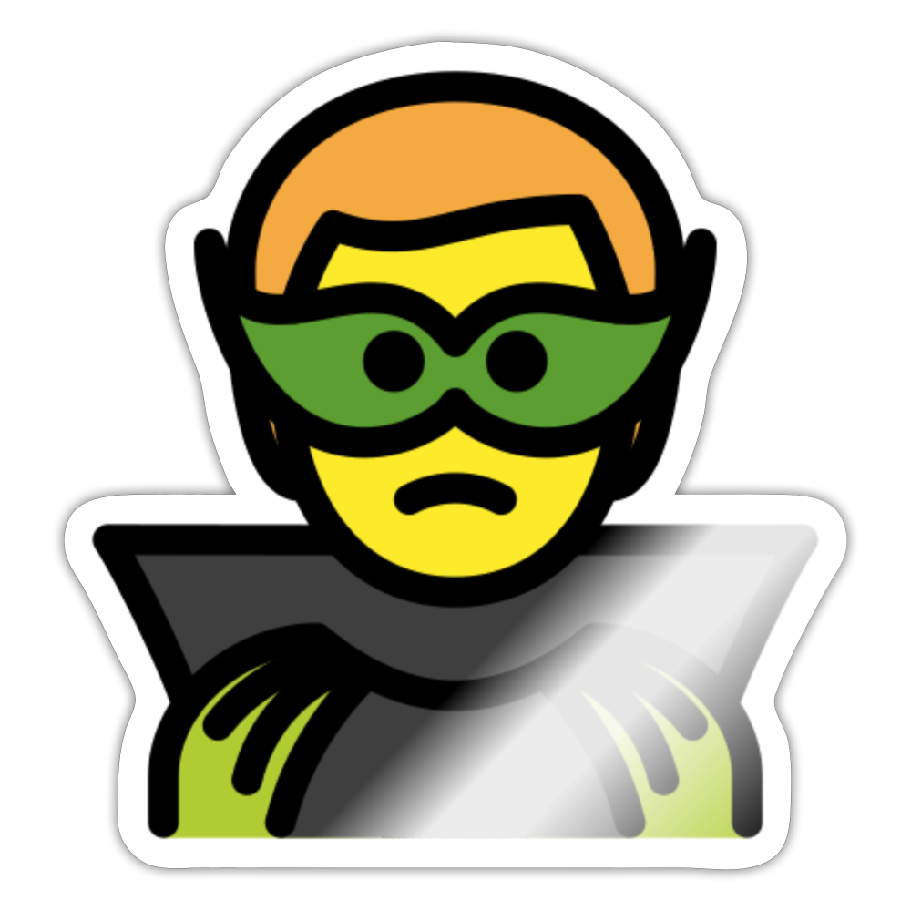 Man Supervillain Moji Sticker - Emoji.Express - white glossy