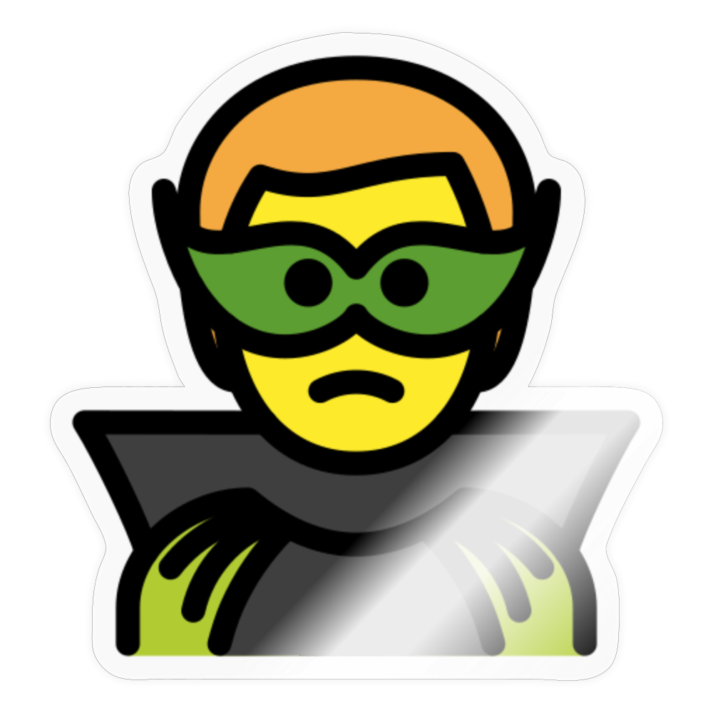 Man Supervillain Moji Sticker - Emoji.Express - transparent glossy