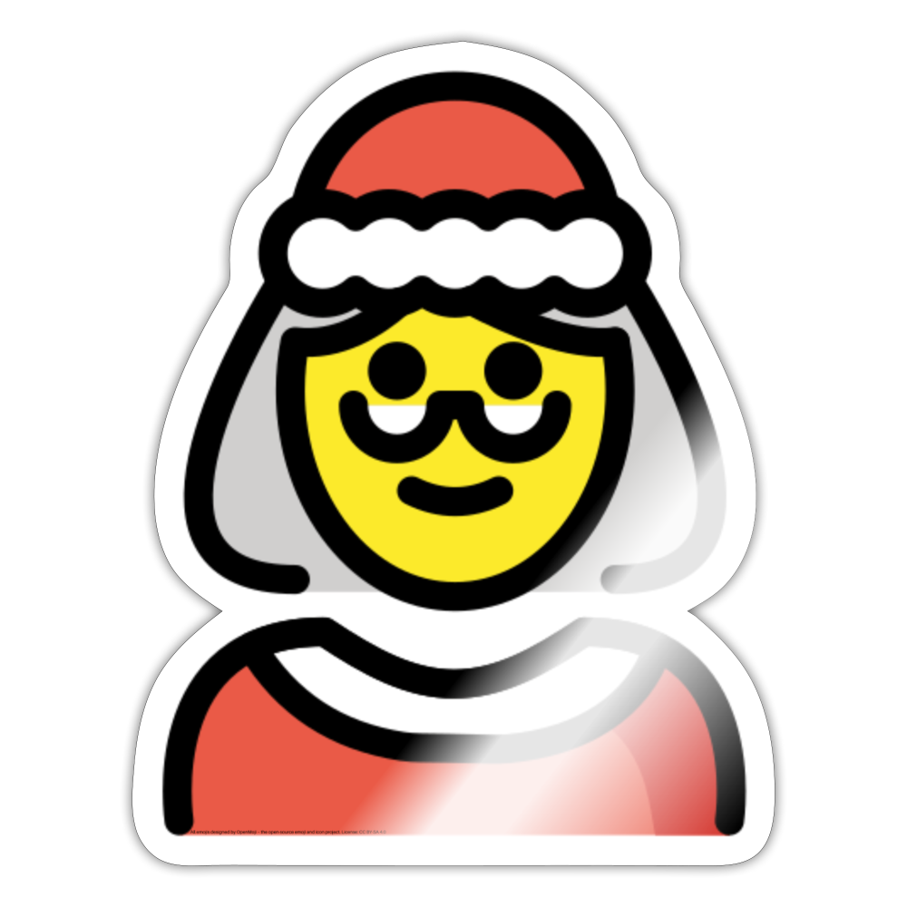 Mrs Claus Moji Sticker - Emoji.Express - white glossy