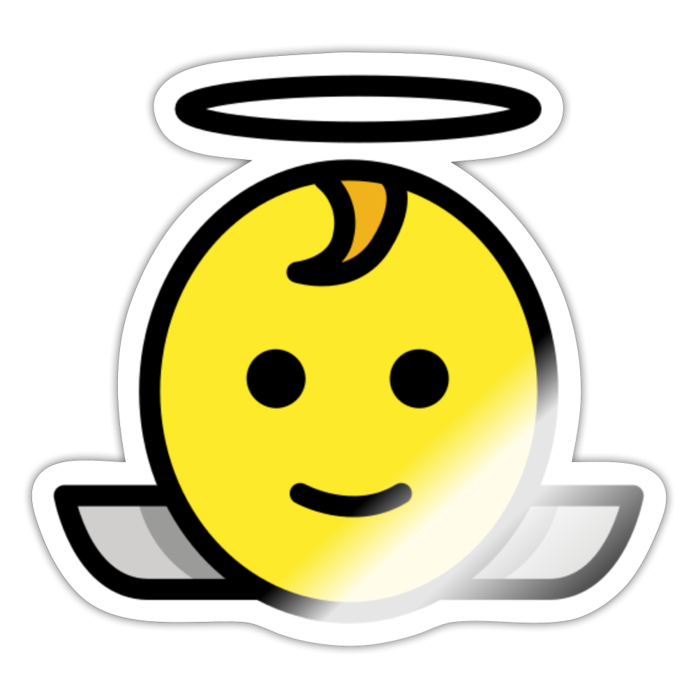 Baby Angel Moji Sticker - Emoji.Express - white glossy
