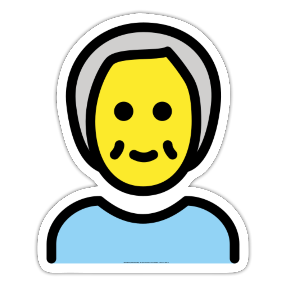Older Person Moji Sticker - Emoji.Express - white matte