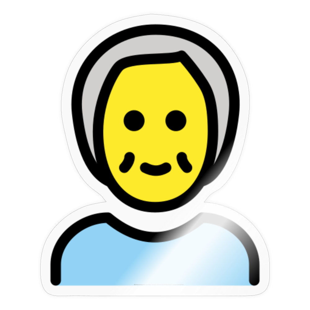 Older Person Moji Sticker - Emoji.Express - transparent glossy