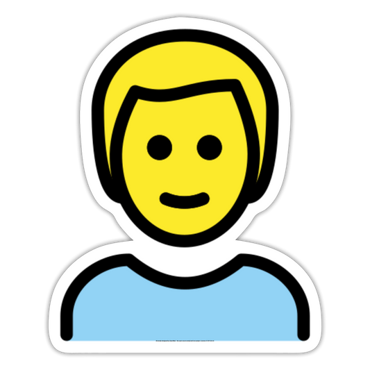Man; Blonde Hair Moji Sticker - Emoji.Express - white matte